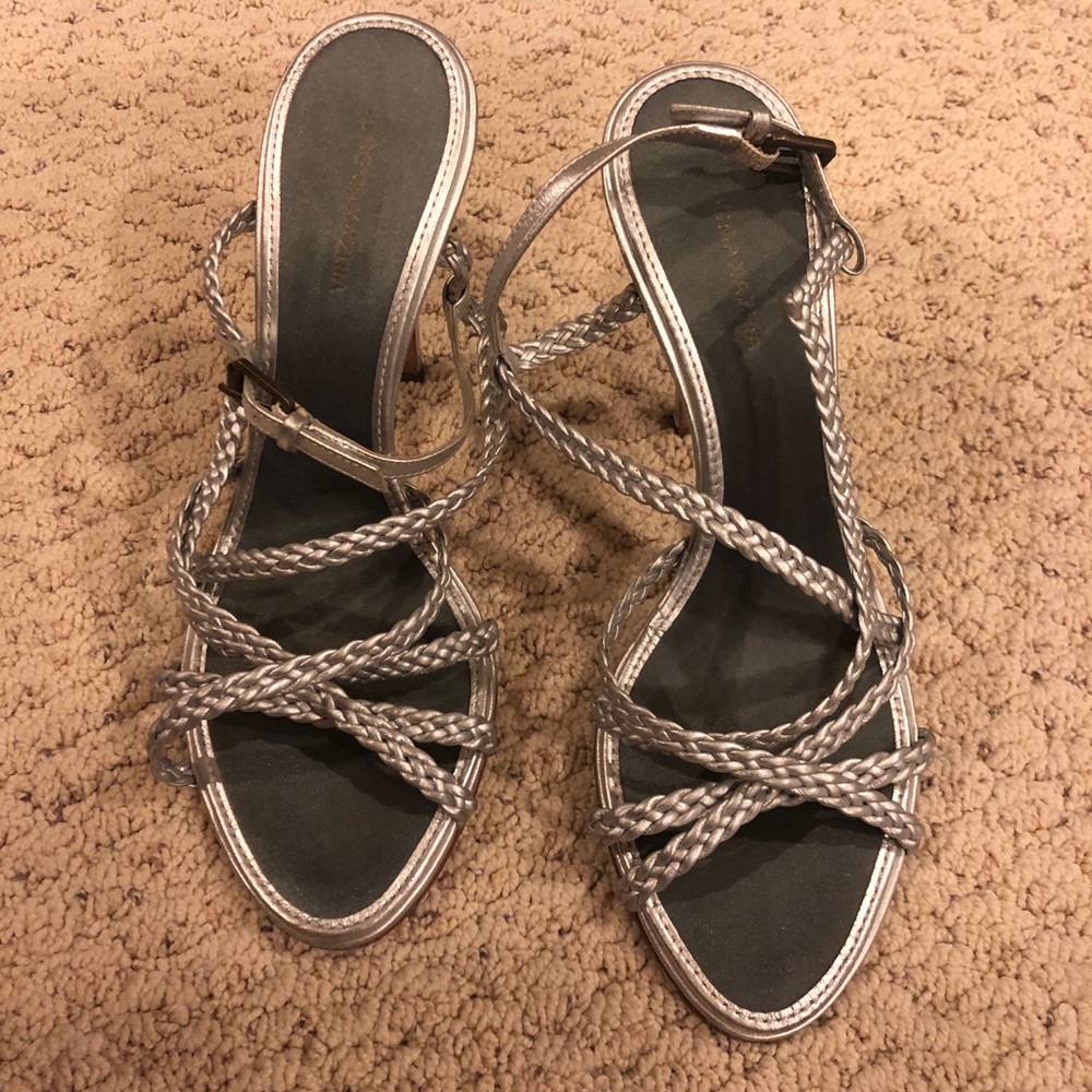 BCBG Silver Strappy Heels